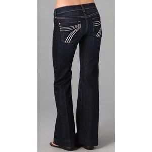 7 For all Mankind dojo flip flop flare, dark